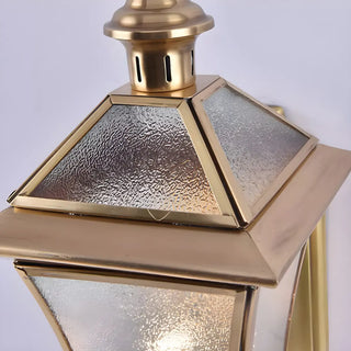 Industrial Gold Glass Exterior Lantern Wall Sconce Zawala Image - 15