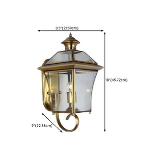 Industrial Gold Glass Exterior Lantern Wall Sconce Zawala Image - 18