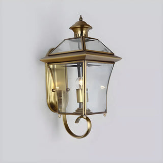 Industrial Gold Glass Exterior Lantern Wall Sconce Zawala Image - 8