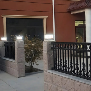 Vintage Bronze Finish Square Glass Solar Outdoor Lamp Zawala Image - 11