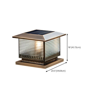 Vintage Bronze Finish Square Glass Solar Outdoor Lamp Zawala Image - 16