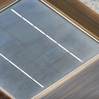 Vintage Bronze Finish Square Glass Solar Outdoor Lamp Zawala Image - 9