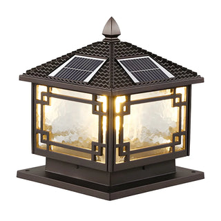 Vintage Solar Lantern Garden Bronze LED Outdoor Lamp Image - 5