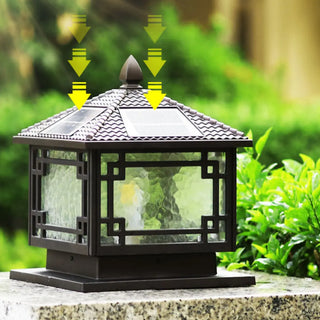 Vintage Solar Lantern Garden Bronze LED Outdoor Lamp Image - 9