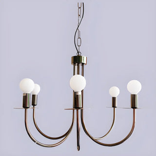 ZOWALA - Vintage Curve Arm Metal Large Indoor Nickel Chandelier Image - 5