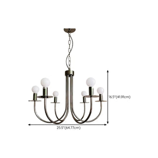 ZOWALA - Vintage Curve Arm Metal Large Indoor Nickel Chandelier #size