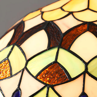 Elegant Tiffany Phoenix Dome Stained Glass Table Lamp Zawala Image - 9