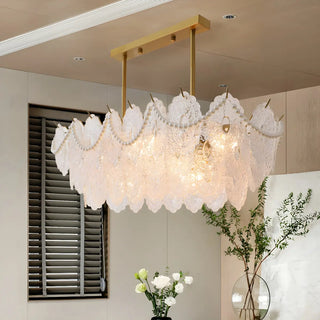 ZOWALA - Elegant Pearl Carved Glass Island Light Image - 1