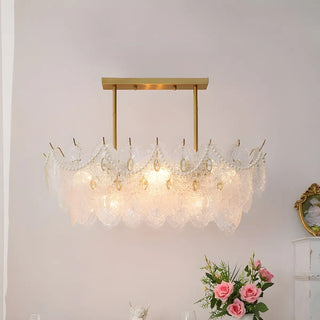 ZOWALA - Elegant Pearl Carved Glass Island Light Image - 2