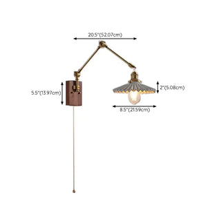 Adjustable Pleated Brass Swing Arm Wall Sconce Zawala Image - 17