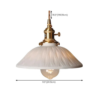 Vintage White Ceramic Floral Pendant Ceiling Light Zawala Image - 11