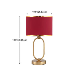 Stylish Red Fabric Drum Shade Crystal Base Table Lamp Zawala #size