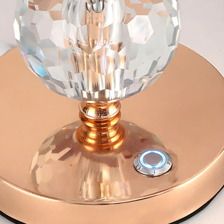 Stylish Red Fabric Drum Shade Crystal Base Table Lamp Zawala Image - 9