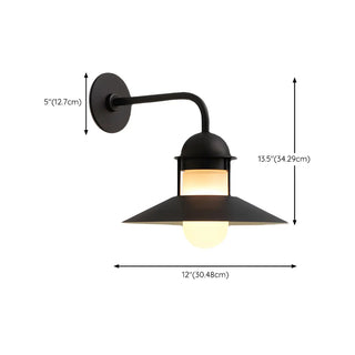 ZOWALA - Vintage Round Black Outdoor Wall Light Sconces #size