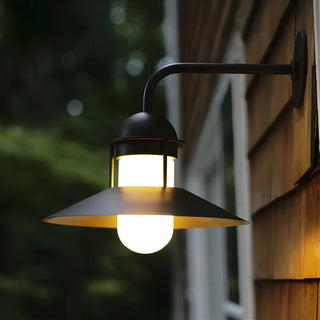 ZOWALA - Vintage Round Black Outdoor Wall Light Sconces Image - 2