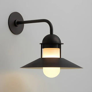 ZOWALA - Vintage Round Black Outdoor Wall Light Sconces Image - 4