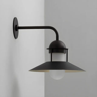 ZOWALA - Vintage Round Black Outdoor Wall Light Sconces Image - 5
