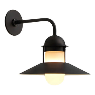 ZOWALA - Vintage Round Black Outdoor Wall Light Sconces Image - 7