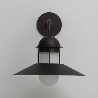 ZOWALA - Vintage Round Black Outdoor Wall Light Sconces Image - 8