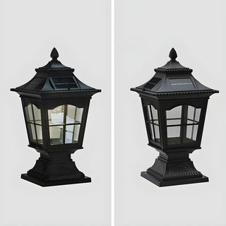 Vintage Chic Solar Lantern Black Aluminum Outdoor Lamp Zawala Image - 10
