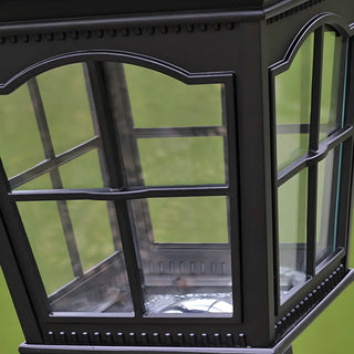 Vintage Chic Solar Lantern Black Aluminum Outdoor Lamp Zawala Image - 13