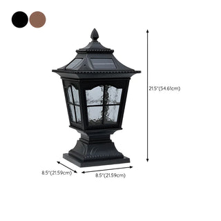 Vintage Chic Solar Lantern Black Aluminum Outdoor Lamp Zawala #size