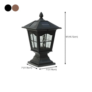 Vintage Chic Solar Lantern Black Aluminum Outdoor Lamp Zawala Image - 19