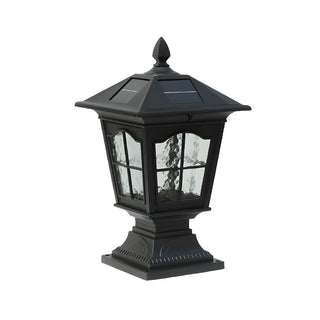 Vintage Chic Solar Lantern Black Aluminum Outdoor Lamp Zawala Image - 4