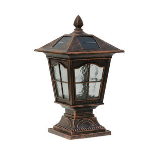 Vintage Chic Solar Lantern Black Aluminum Outdoor Lamp Zawala Image - 5