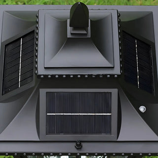 Vintage Chic Solar Lantern Black Aluminum Outdoor Lamp Zawala Image - 7