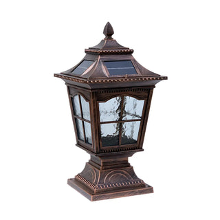 Vintage Chic Solar Lantern Black Aluminum Outdoor Lamp Zawala Image - 8