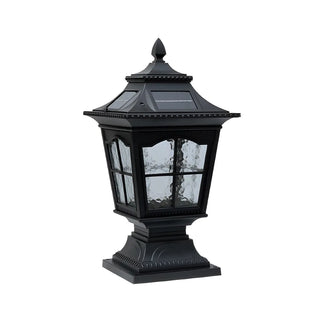Vintage Chic Solar Lantern Black Aluminum Outdoor Lamp Zawala Image - 9