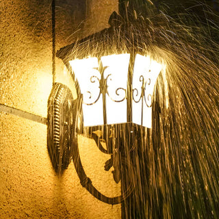 Traditional Solar Bronze LED Exterior Lantern Wall Light Zawala Image - 1