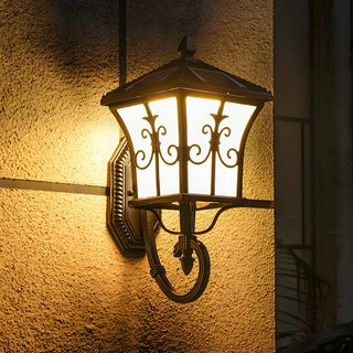 Traditional Solar Bronze LED Exterior Lantern Wall Light Zawala Image - 2