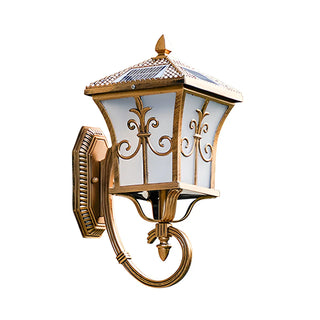 Traditional Solar Bronze LED Exterior Lantern Wall Light Zawala Image - 6