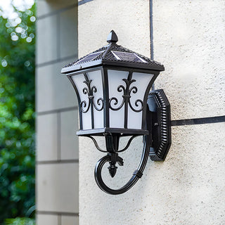 Traditional Solar Bronze LED Exterior Lantern Wall Light Zawala Image - 8