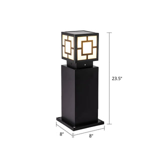 Vintage Black Square  Post Light Landscape Lighting Zawala Image - 2