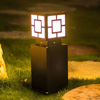 Vintage Black Square  Post Light Landscape Lighting Zawala Image - 3