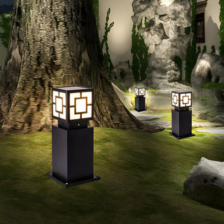 Vintage Black Square  Post Light Landscape Lighting Zawala Image - 4