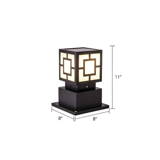 Vintage Black Square  Post Light Landscape Lighting Zawala Image - 5