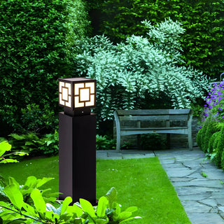 Vintage Black Square  Post Light Landscape Lighting Zawala Image - 6