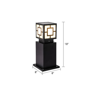 Vintage Black Square  Post Light Landscape Lighting Zawala Image - 7