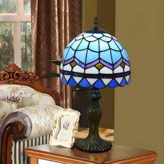 Elegant Baroque Dome Stained Glass Bedroom Table Lamp Zawala Image - 1