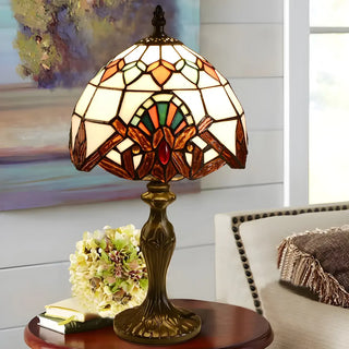 Elegant Baroque Dome Stained Glass Bedroom Table Lamp Zawala Image - 2