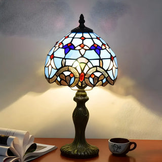 Elegant Baroque Dome Stained Glass Bedroom Table Lamp Zawala Image - 3