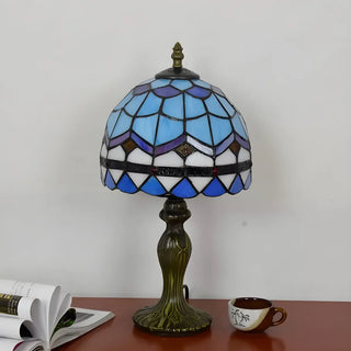 Elegant Baroque Dome Stained Glass Bedroom Table Lamp Zawala Image - 4