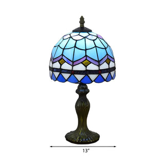 Elegant Baroque Dome Stained Glass Bedroom Table Lamp Zawala #size