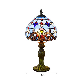 Elegant Baroque Dome Stained Glass Bedroom Table Lamp Zawala Image - 9