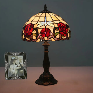 Fashion Tiffany Glass Shade Dragonfly Decor Table Lamp Zawala Image - 4