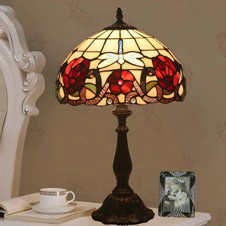 Fashion Tiffany Glass Shade Dragonfly Decor Table Lamp Zawala Image - 6